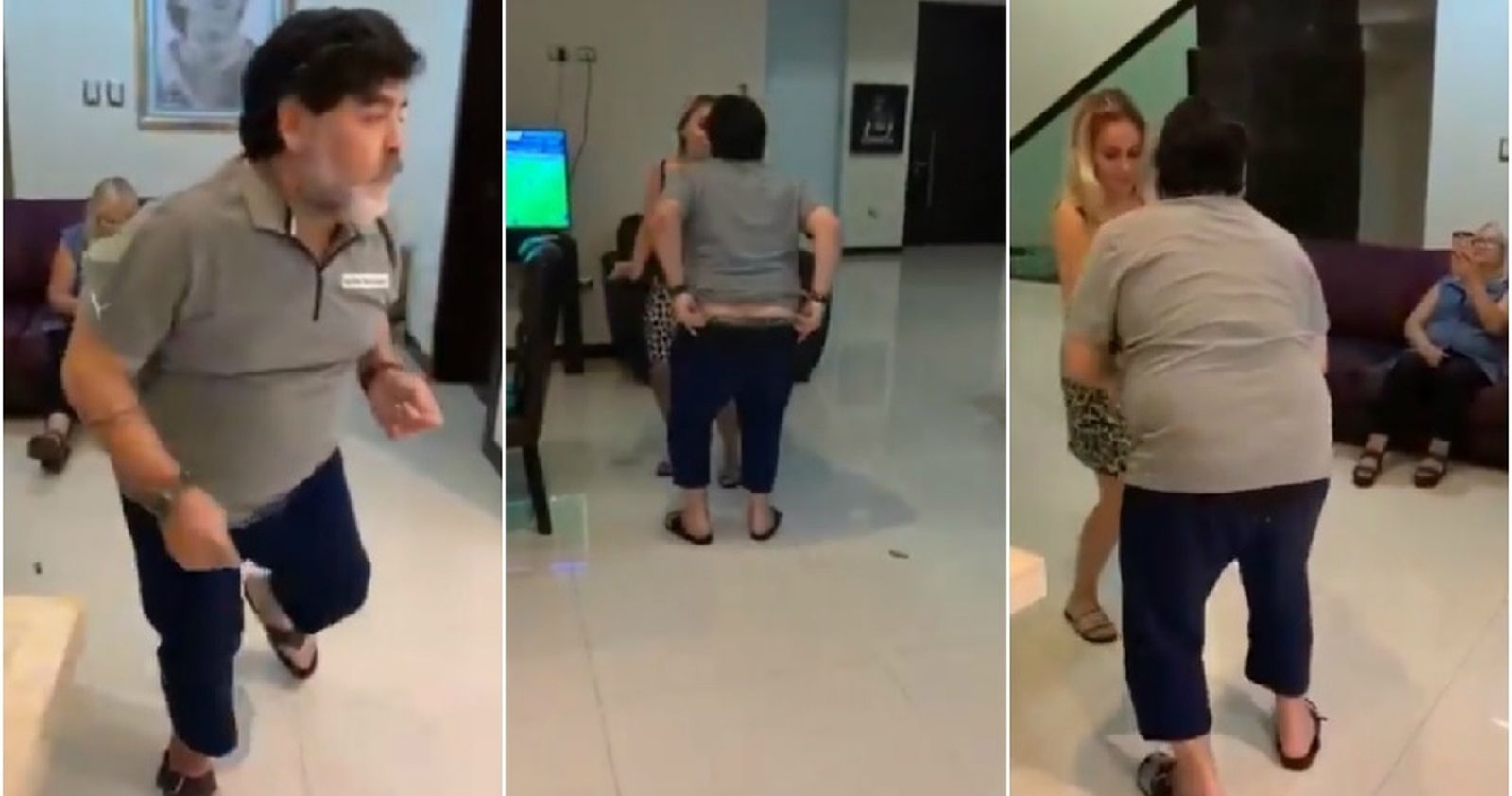 Maradona apareció en un video bailando en ropa interior